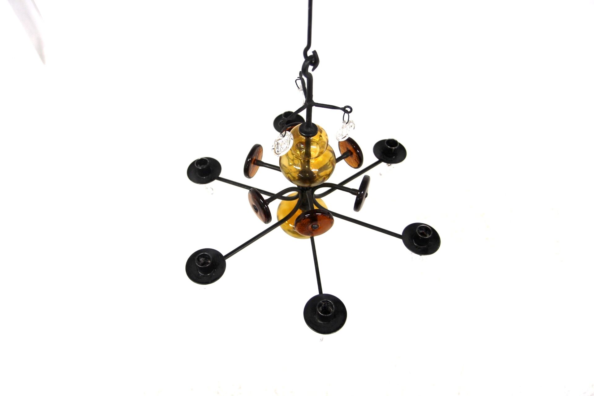 Glass chandelier, Erik Höglund, For Boda Glasbruk & Smide, Sweden, 1970
