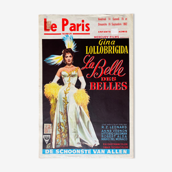 Affiche cinéma originale "La Belle des Belles" Gina Lollobrigida 37x56cm 1955