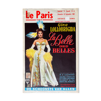 Affiche cinéma originale "La Belle des Belles" Gina Lollobrigida 37x56cm 1955