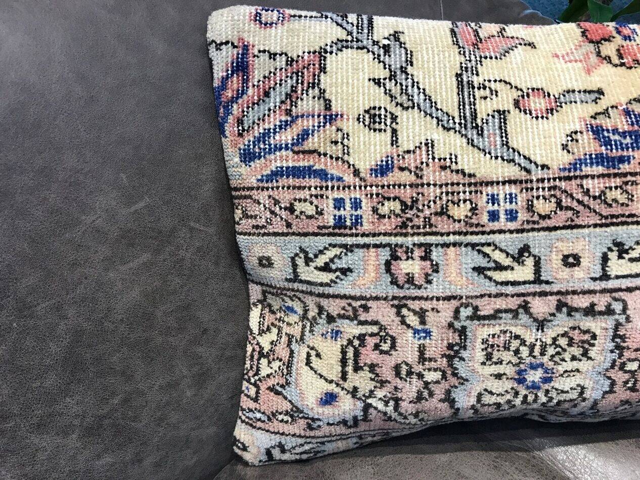 Housse de coussin neutre à motif floral 40x60cm