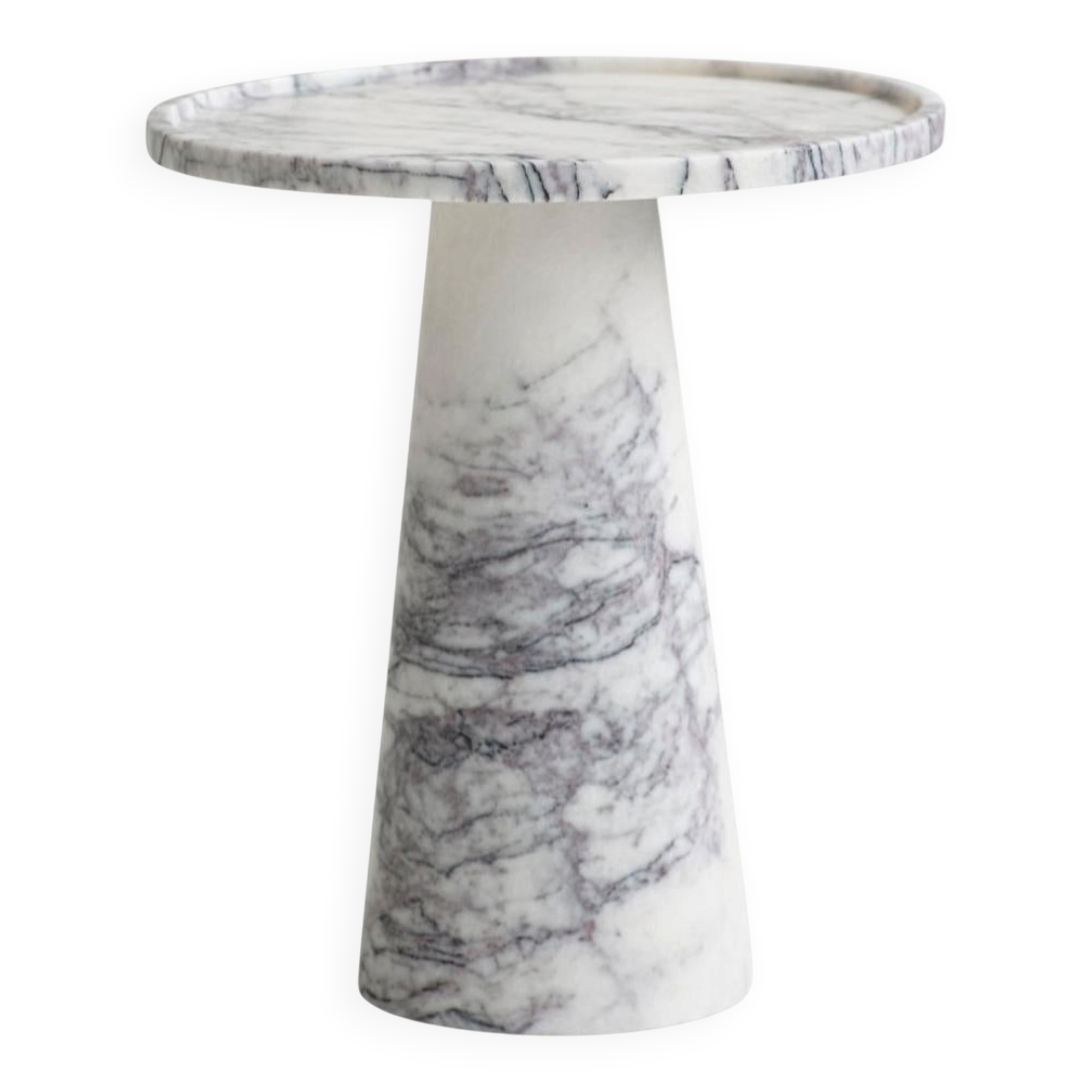 Lilas white marble cone side table