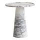Lilas white marble cone side table