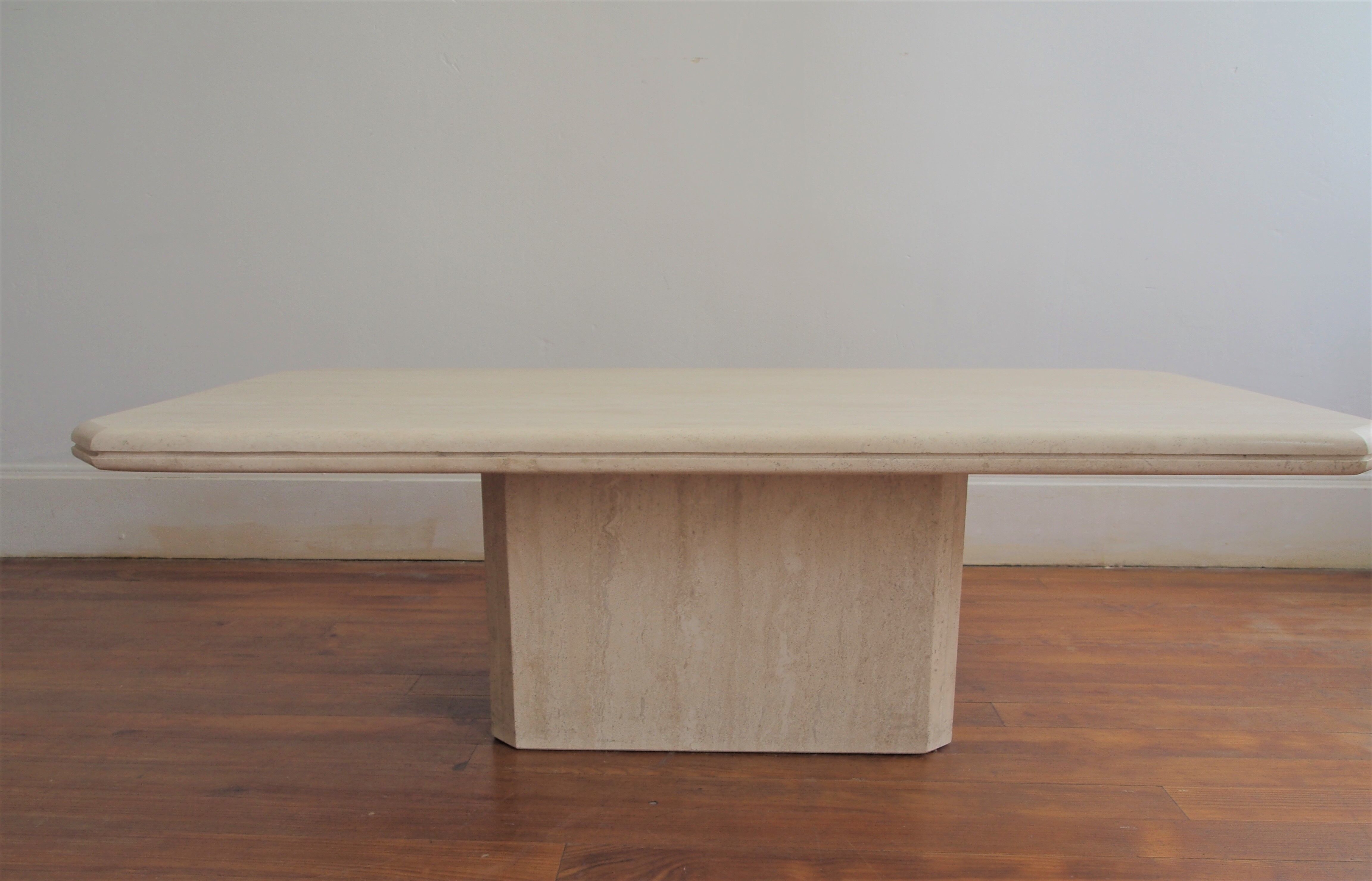 Travertine coffee table