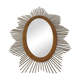 55 x 45 cm rattan oval sun mirror