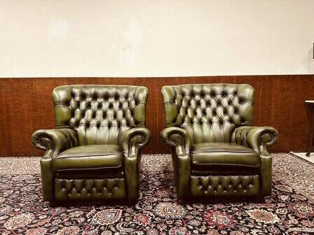 Set Springvale Chesterfield Woburn 1-seater sofa antique green