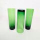 Trio de grands verres long drink en verre bullé vert