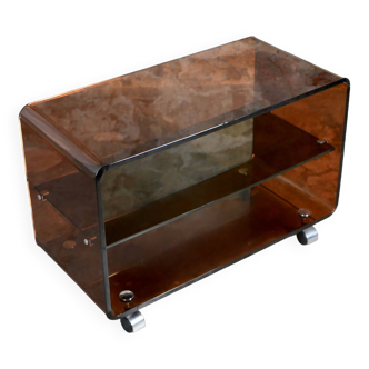 Side coffee table in smoked plexiglass