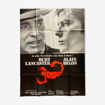 Affiche cinéma originale "Scorpio" Alain Delon, Burt Lancaster 120x160cm 1973