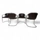 Set of 4 Chrome cantilever dining chairs attributed to Gastone Rinaldi