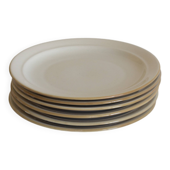 Set de six assiettes de type bistrot, Années 60/70