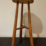 Raffia bar stool braided 1960