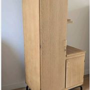 Asymmetrical vintage wardrobe renovated oak