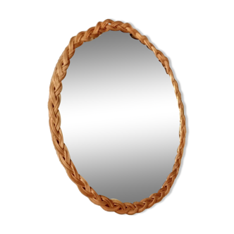 Miroir rond osier