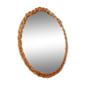 Round wicker mirror