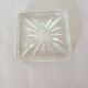 Flat square ashtray geometric patterns design crystal glass - vintage
