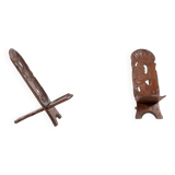 Paire de chaises africaines sculptées vintage