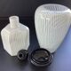 2 Designer Vases Art Glass Italy Murano Vetriarte 1988 Signed Filigree