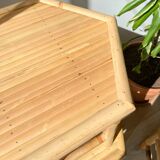 3 Vintage Bamboo Hexagonal Nesting Coffee Tables, 1970s
