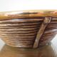 Ceramic basket with rattan and brass in the 70s