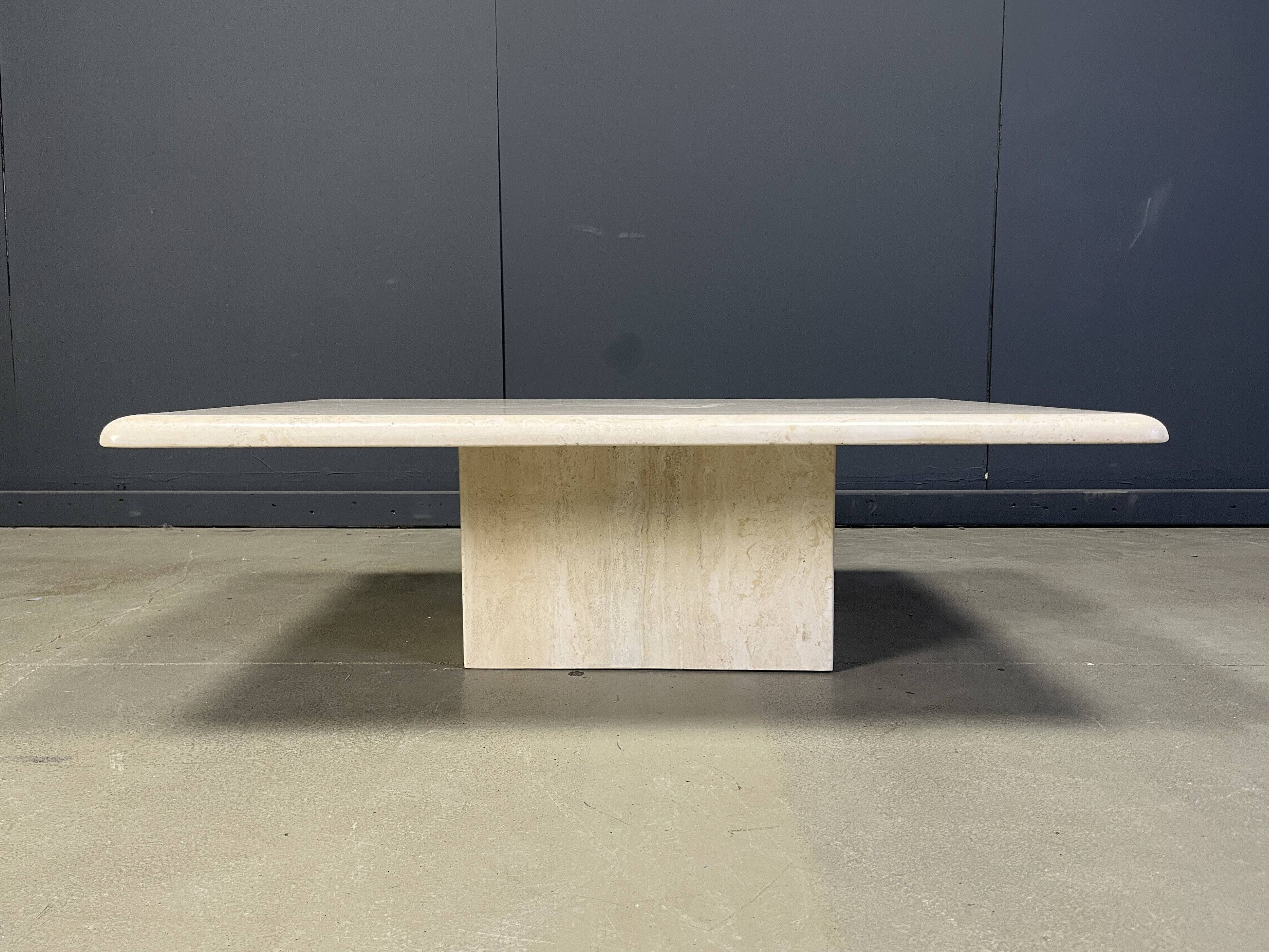 Rectangular travertine coffee table from the 1970s, Italy.