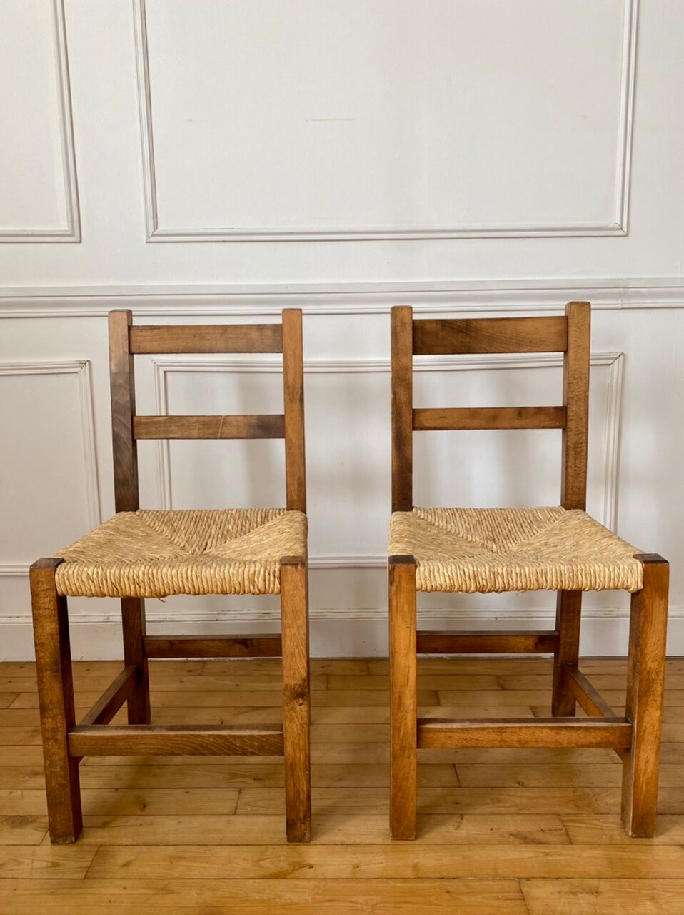 Pair of brutalist mulched chairs