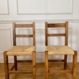 Pair of brutalist mulched chairs