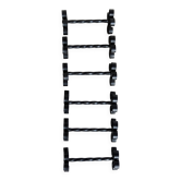 6 porte-couteaux vintage métal noir décor volutes