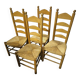 Set of 4 low straw-seated chairs circa 1940