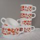 Set of 6 cups Arcopal model Scania - floral décor - vintage 1970