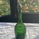 Bottle, green glass bottle green stopper and antique pewter