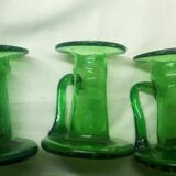 Set of 6 blown glass candle holders