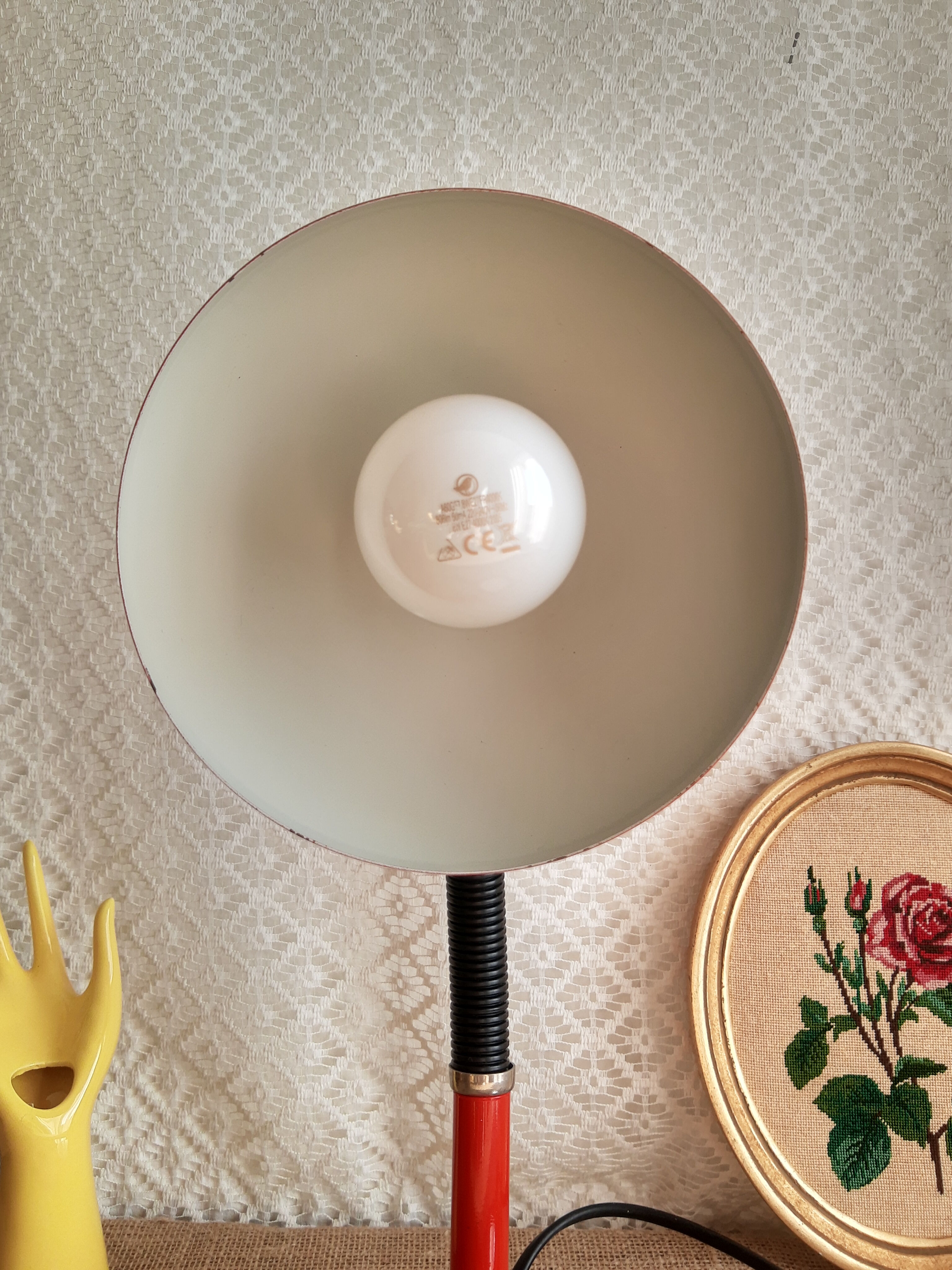 Vintage red orange desk lamp