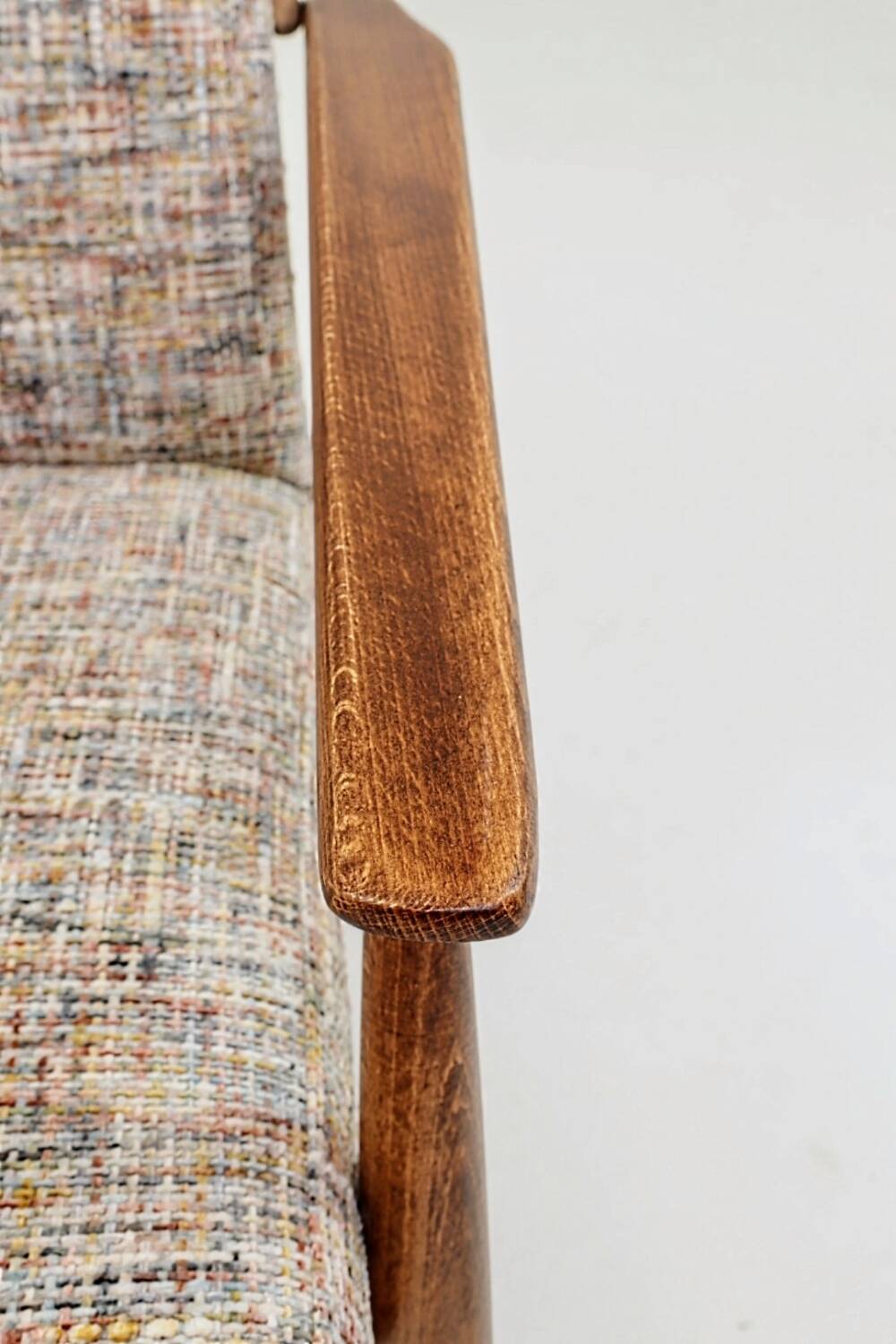 Scandinavian armchair multicolour knitting Boho style design by H.Lis