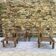 Ancient Baoulé African chairs in carved wood, Wabi-Sabi.