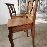 Paire de chaises en chêne brut