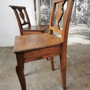 Paire de chaises en chêne brut