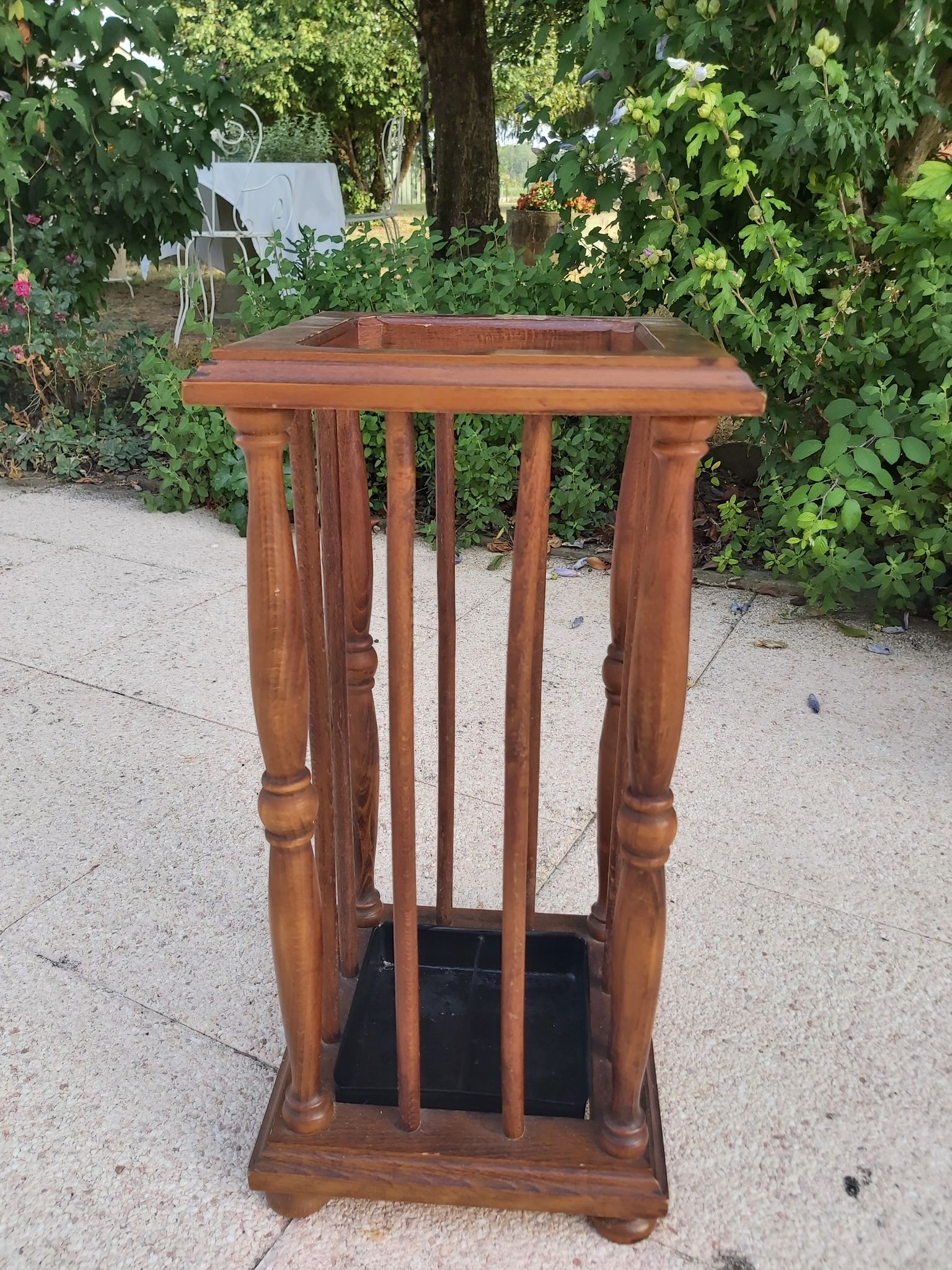 Vintage wooden umbrella holder