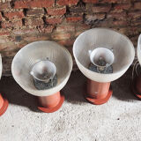 Set of 4 industrial hangings  in steel and Polycarbonate
