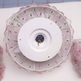 Set of Murano Ceiling Light and 2 Murano Wall Light Pink Flower by Seguso