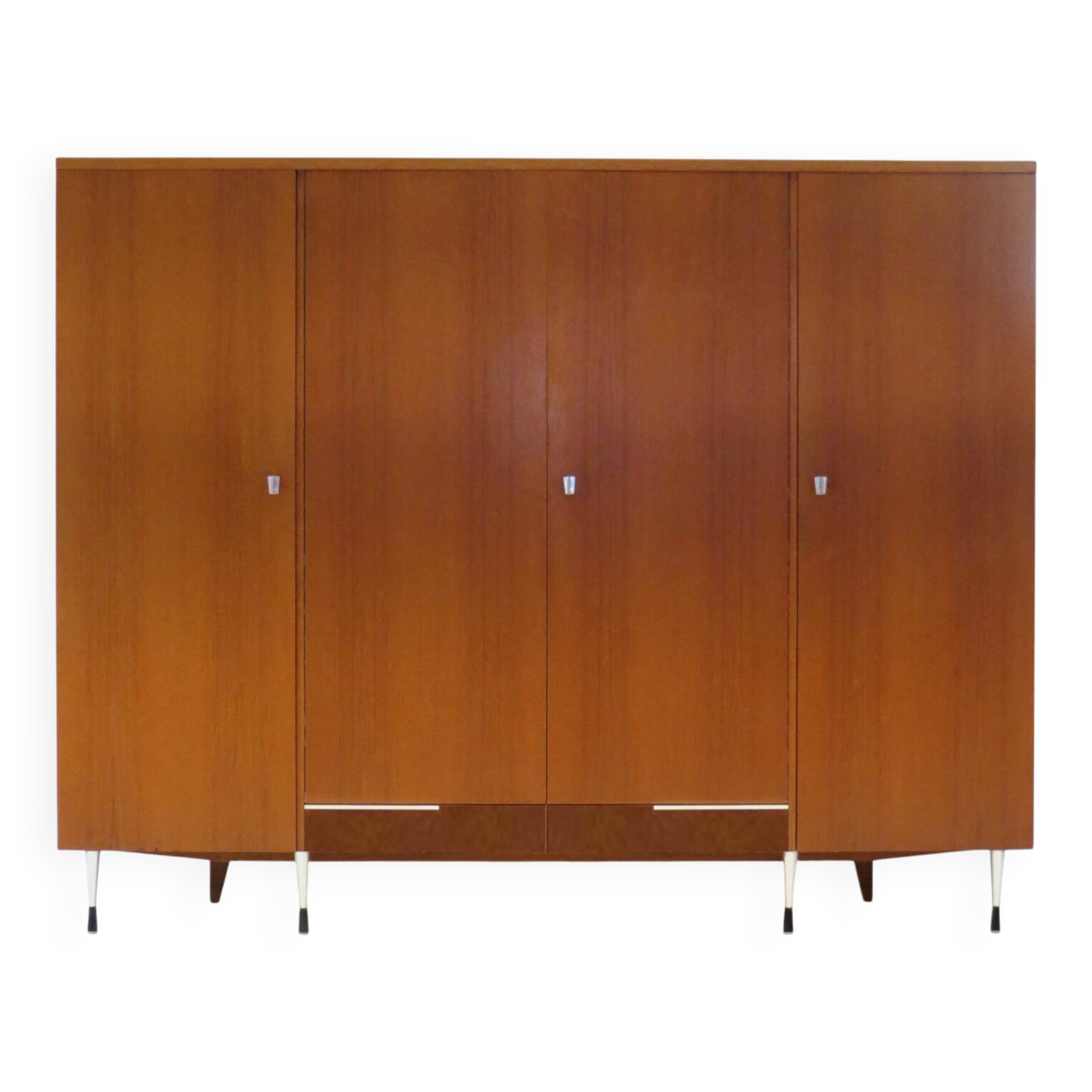 Large vintage 4-door mid century modern Italian style design wardrobe, 1960
