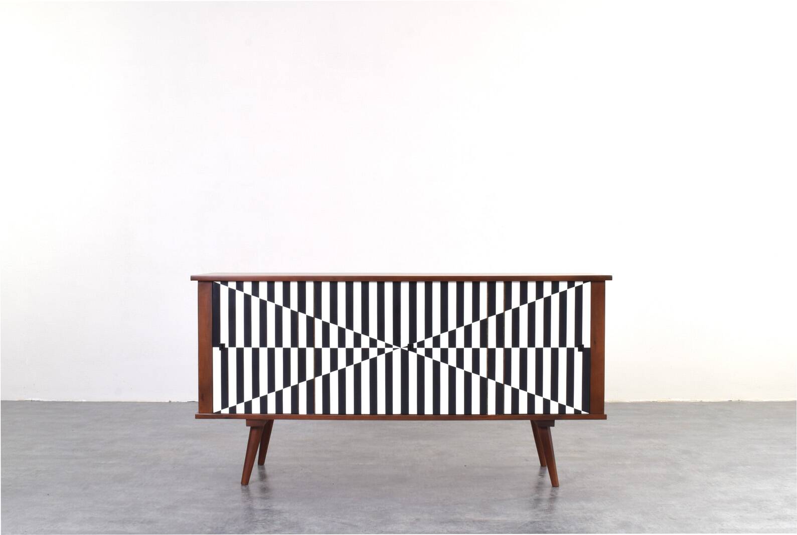 Mid-Century Op-Art Sideboard, 1960s.