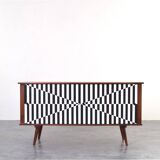Mid-Century Op-Art Sideboard, 1960s.