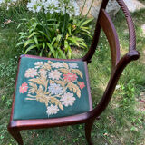 Chaise bois tapisserie vintage