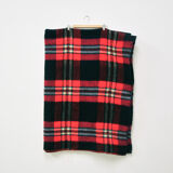 blue & red checkered vintage wool blanket