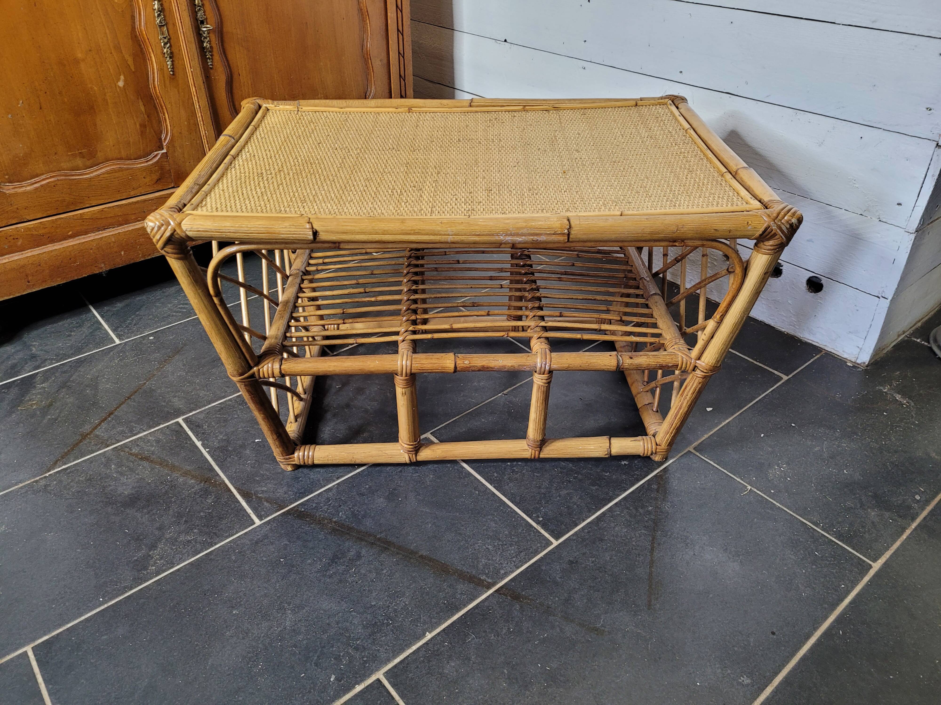 Vintage rattan coffee table