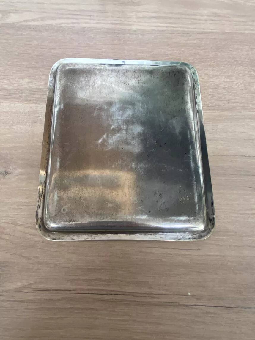 Silver metal tray