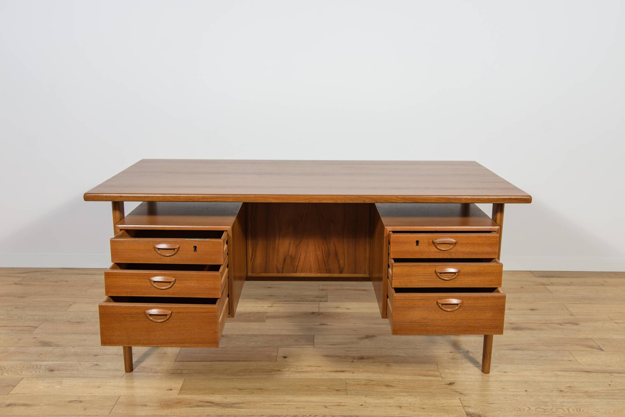 Mid-century freestanding teak desk by Kai Kristiansen for Feldballes Møbelfabrik, 1960s