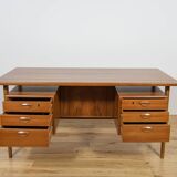 Mid-century freestanding teak desk by Kai Kristiansen for Feldballes Møbelfabrik, 1960s