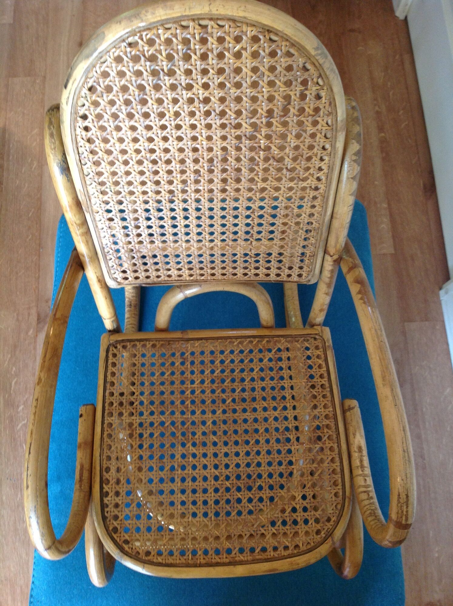 Rocking chair child rattan wicker nsac retro old vintage