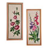 Canevas paire - motifs fleuris